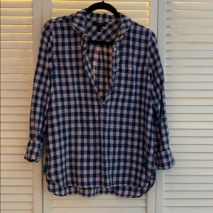 J. Crew Pink and Teal Popover